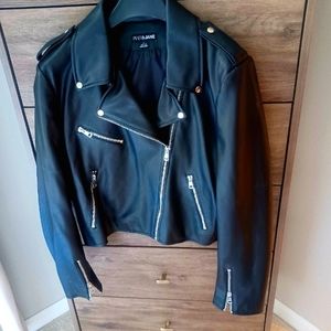 Piper and Jane faux leather crop moto jacket